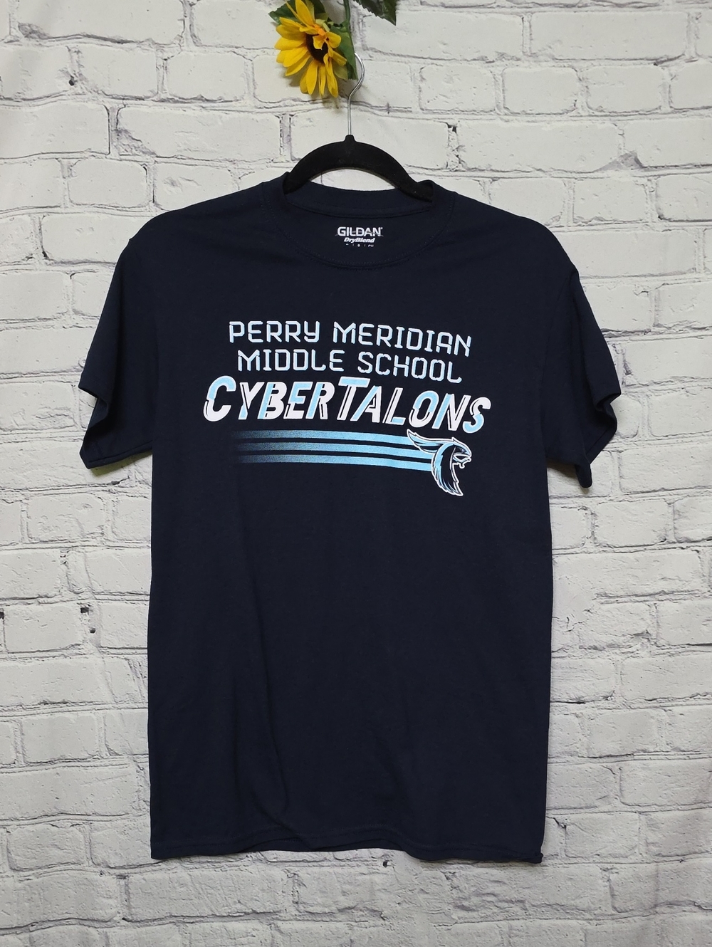 Gilden Novelty t-shirt "PMMS CyberTalons" Navy Blue Sz S